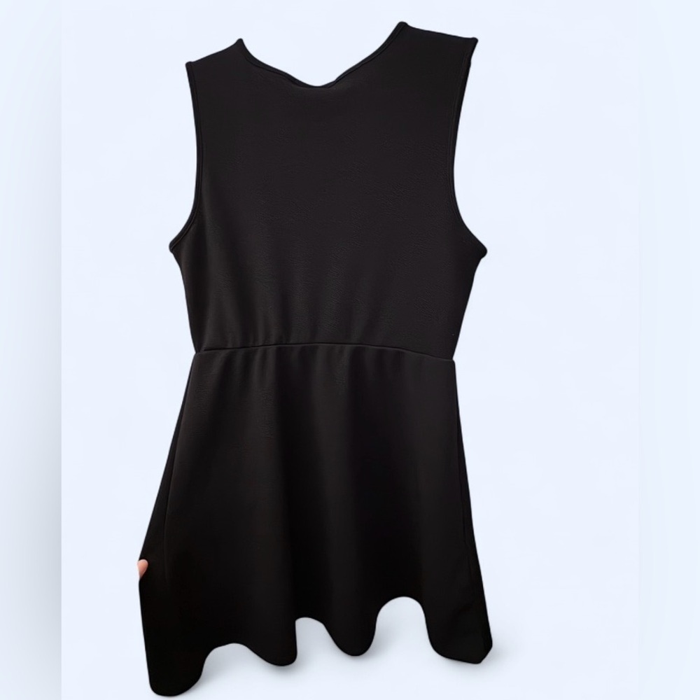 Planet Gold Black Wrap Front Sleeveless Dress Size Large - Picture 3 of 4